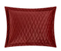 NY&C Home Wafa 7 Piece Velvet Quilt Set Diamond Stitched Pattern Bed In A Bag Bedding - Sheets Pillowcases Pillow Shams Included, Queen, Brick Red - Queen