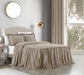 Chic Home Ashford Quilt Set Crinkle Crush Ruffled Drop Design Bedding - Pillow Shams Included - 3 Piece - Queen 80x60", Taupe - Queen