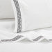 Chic Home Arden Organic Cotton Sheet Set Solid White With Dual Stripe Embroidery Zig-Zag Details - Includes 1 Flat, 1 Fitted Sheet, and 2 Pillowcases - 4 Piece - Queen 90x102, Black - Queen