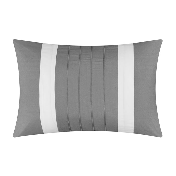 Chic Home Hortense Comforter And Quilt Set Hotel Collection Design Fish Scale Pattern Bed In A Bag Grey, Queen - Queen