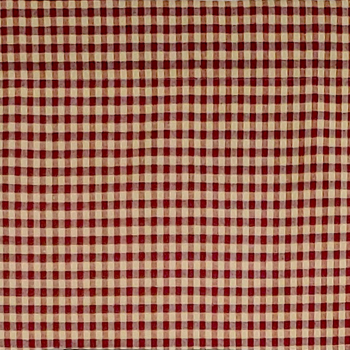 RLF Home Rusty Check Tailored 100% Cotton with Fully Lined 3" Rod Pocket Valnance for Windows 50" x 14" Red
