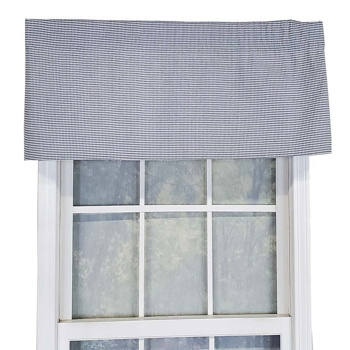 RLF Home Tailored Stylish Classic Small Check Croswell Window Valance 3" Rod Pocket 50" X 14" Blue