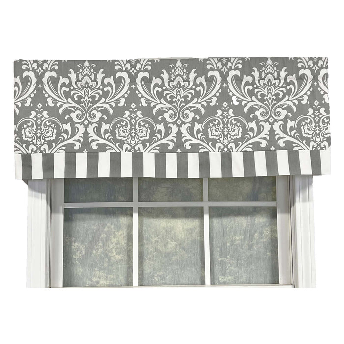 Ozbourne Style Banded 3" Rod Pocket Valance 50" x 16" Gray by RLF Home