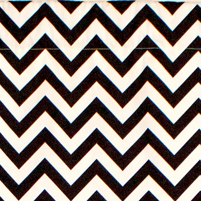 RLF Home Zig Zag Cornice  100% Cotton with Fully Lined 3" Rod Pocket Valnance for Windows 50" x 17" Black