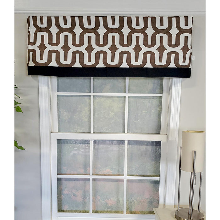 RLF Home Embrace Banded 100% Cotton with Fully Lined 3" Rod Pocket Valnance for Windows 50" x 15" Brown