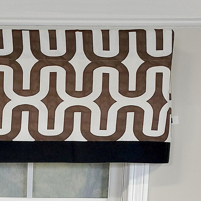 RLF Home Embrace Banded 100% Cotton with Fully Lined 3" Rod Pocket Valnance for Windows 50" x 15" Brown