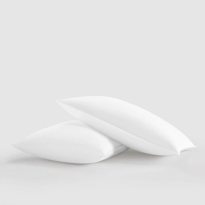 NY&C Home Lux Cotton Shell Pillow Goose Down And Feather Blend Filling, White, 20" x 28"