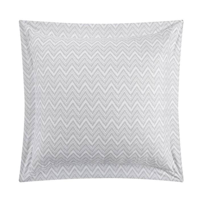 Chic Home Blaine Duvet Cover Set Contemporary Two Tone Striped Chevron Pattern Bed In A Bag Bedding - Sheets Pillowcase Pillow Sham Included - 5 Piece - Twin 68x90", Grey