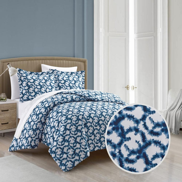 Chic Home Chrisley Duvet Cover Set Contemporary Watercolor Overlapping Rings Pattern Print Design Bedding - Pillow Sham Included - 2 Piece - Twin 68x90", Navy