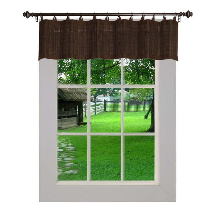 Versailles Valance Patented Ring Top Bamboo Panel Series - 12x72'', Espresso