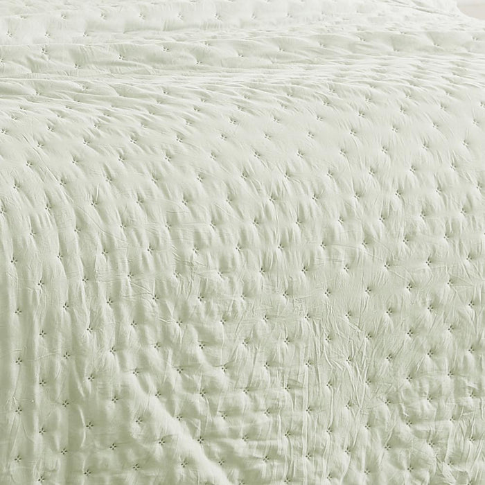 RT Designers Collection Cayla 3 Pieces Washed Pinsonic Lightweight Quilts Set For Bedding Sage