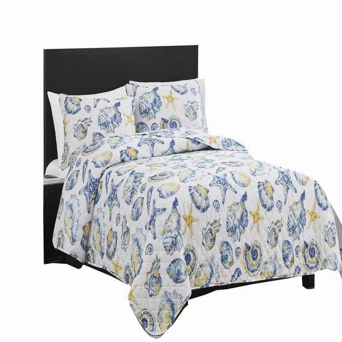 RT Designers Collection Melrose Sunshell 3-Pieces Elegant Stitched Quilt Set OB Multicolor