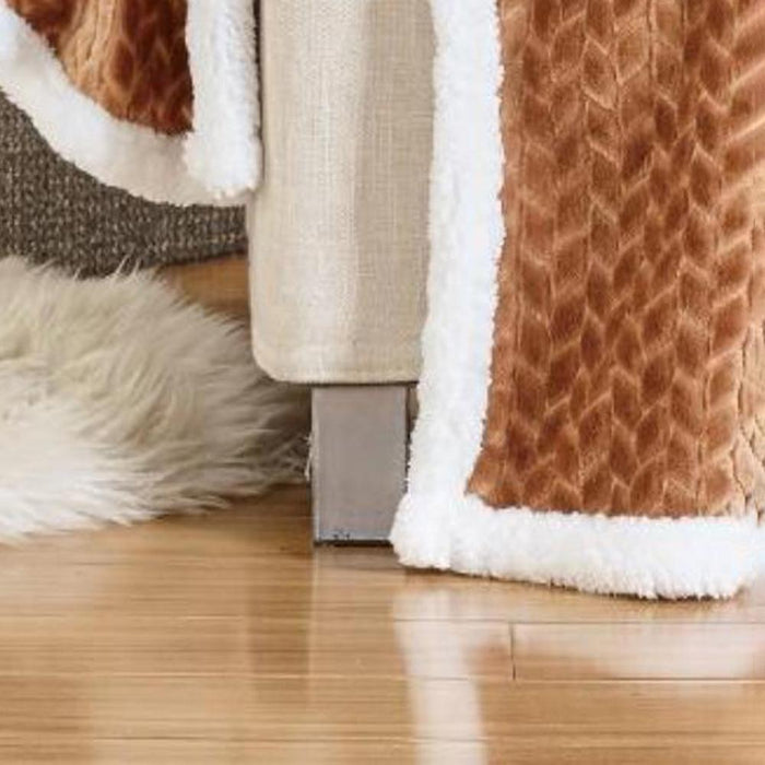 Soft Braided and Comfortable Plush All Season Sherpa 50" X 60" Throw Blanket, Mocha