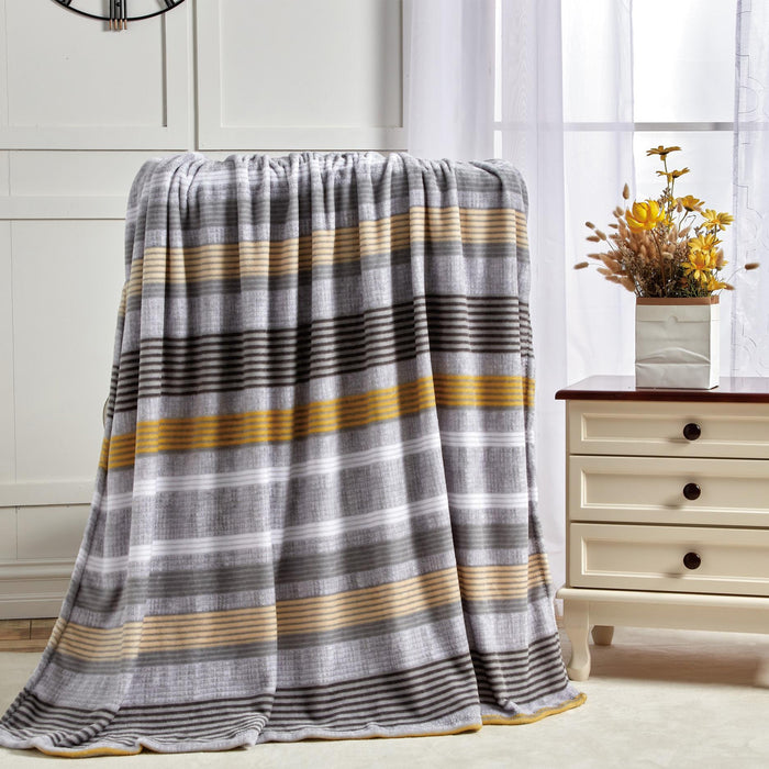 Plazatex Brea Micro plush Decorative All Season Multi Color 50" X 60" Throw Blanket