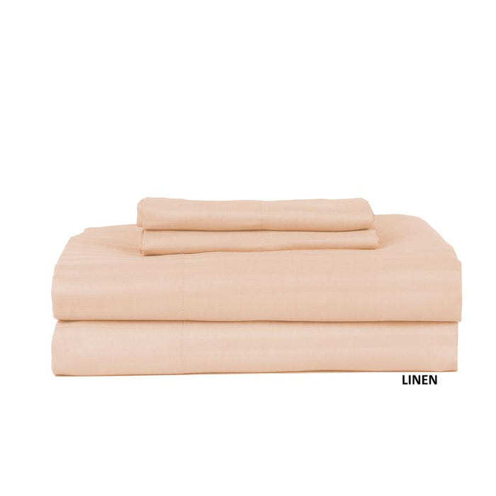 Castle Hill London 600 Thread Count Sateen Stripe Sheet Set - Linen
