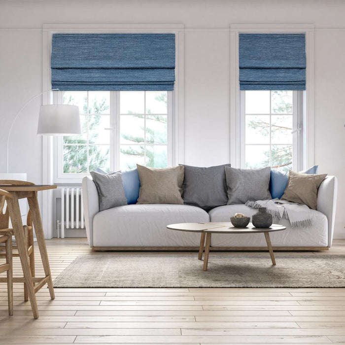 Versailles Caesar Cordless Roman Blackout Shades For Windows Insides/Outside Mount Wedgwood