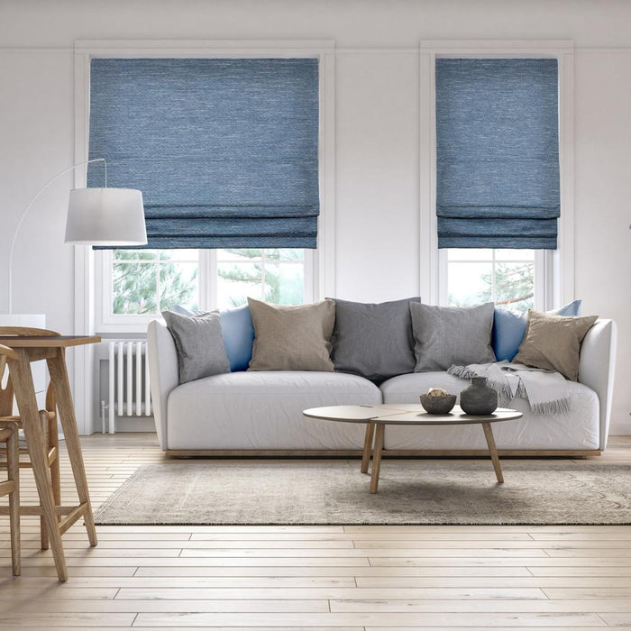 Versailles Caesar Cordless Roman Blackout Shades For Windows Insides/Outside Mount Wedgwood