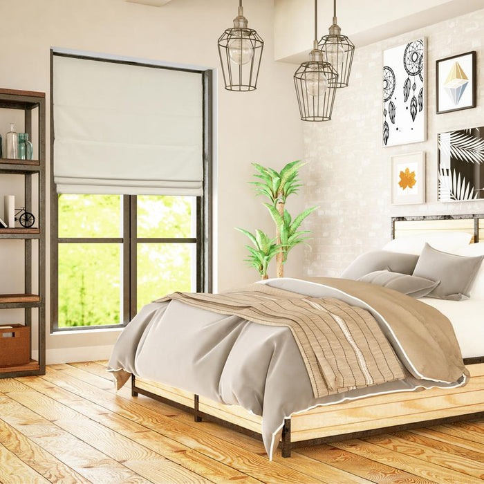 Versailles Augustus Cordless Roman Blackout Shades For Windows Insides/Outside Mount Ivory