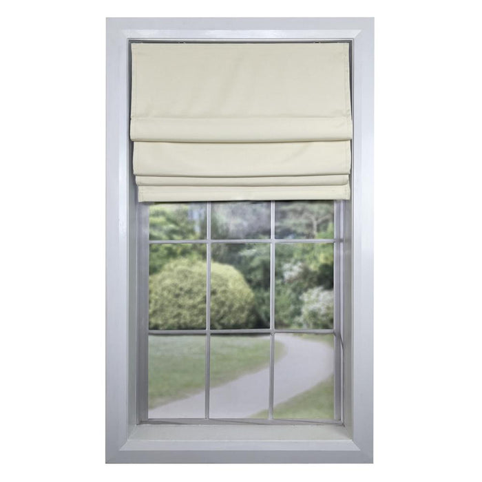 Versailles Augustus Cordless Roman Blackout Shades For Windows Insides/Outside Mount Ivory
