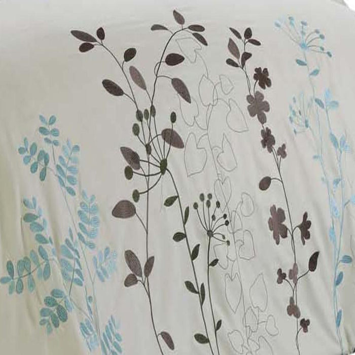Chic Home Kathy Kaylee Floral Embroidered 3 Pieces Duvet Cover Set - Queen 90x92, Beige