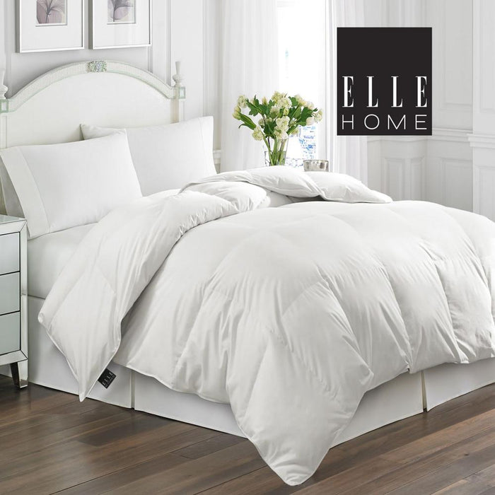 Elle Home Micro Fiber Solid Cover White Feather and Down Comforter Full/Queen 88 x 88