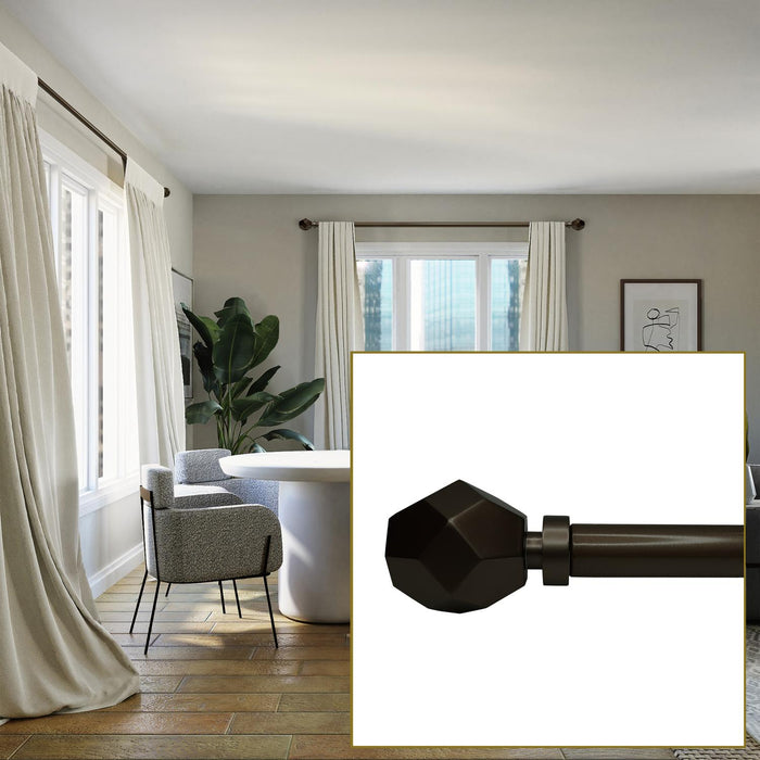 Versailles Esencial Convex Steel Heavy Duty Curtain Rod Set for Windows Bronze