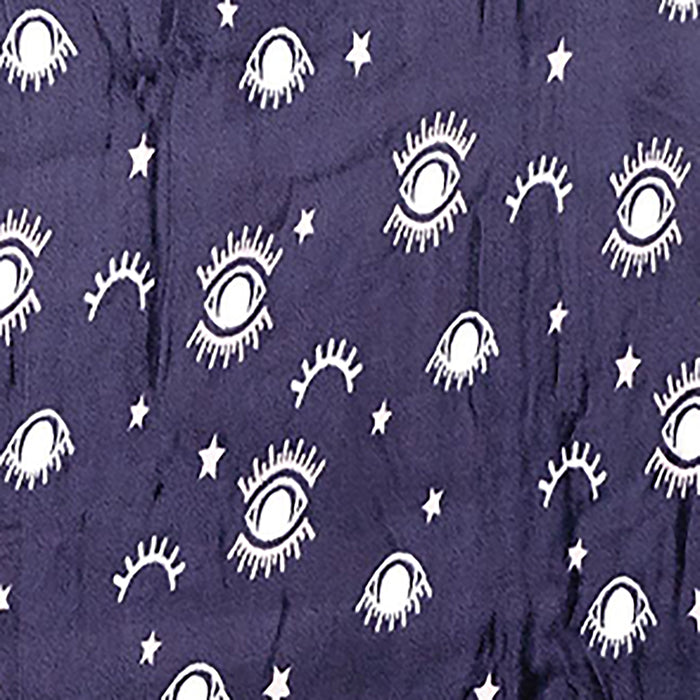 Plazatex Evil Eye Design Micro Plush All Season Blanket Queen Navy