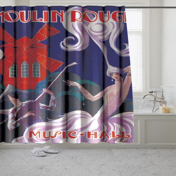 Carnation Home Fashions "Moulin Rouge" Museum Collection 100% Polyester Fabric Shower Curtain - Multi 70x72"