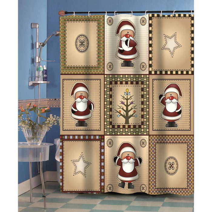 Carnation Home Fashions "Americana Holiday" Fabric Shower Curtain - Multi 70x72"