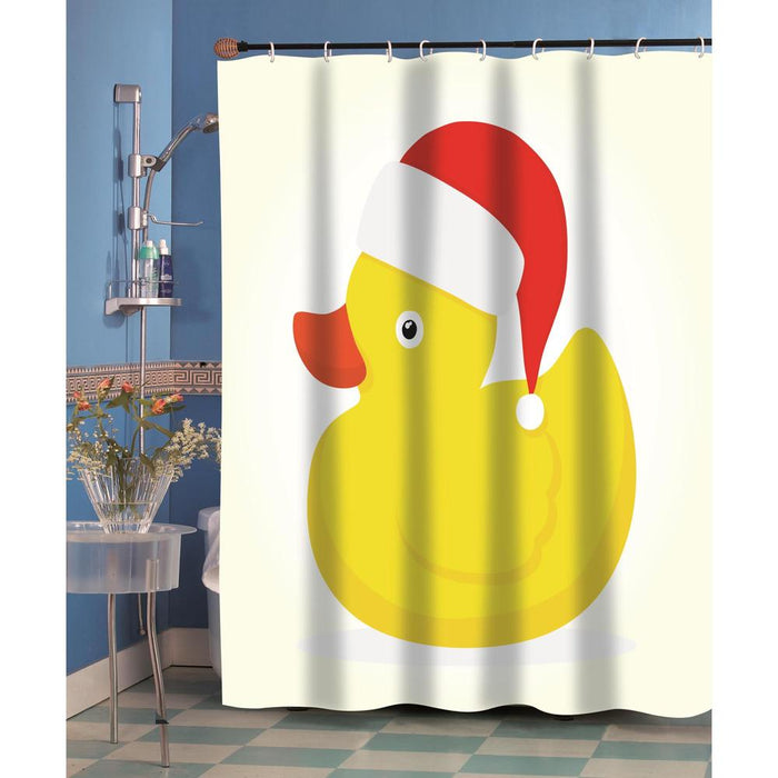 Carnation Home Fashions "Christmas Ducky" Fabric Shower Curtain - Multi 70x72"