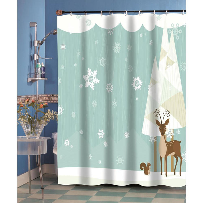 Carnation Home Fashions "Forest Friends" Fabric Shower Curtain - Multi 70x72"