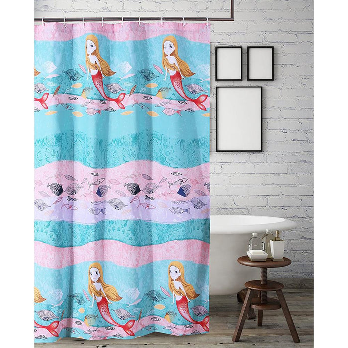 Greenland Home Fashion Mermaid Square Bath Shower Curtain - Multi 72x72"