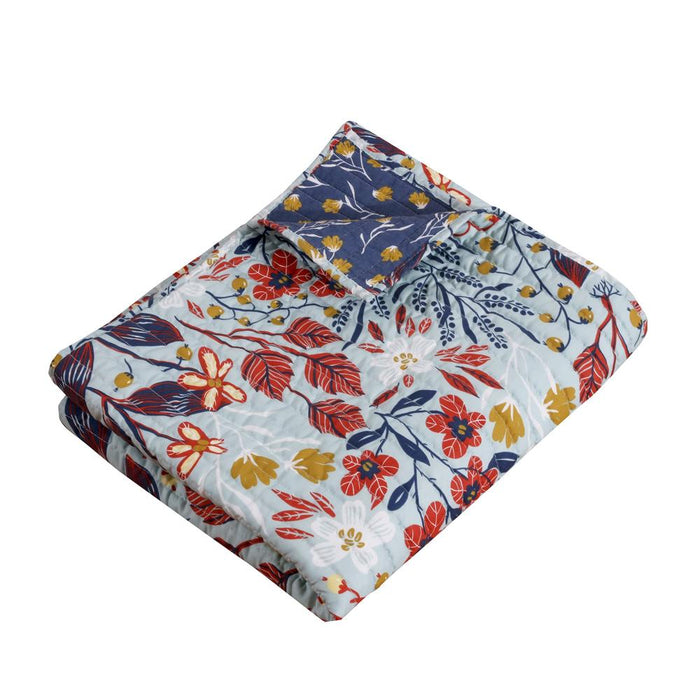 Barefoot Bungalow Perry Floral And Reversible Perfect Accessory Throw Blanket - 50x60", Multicolor