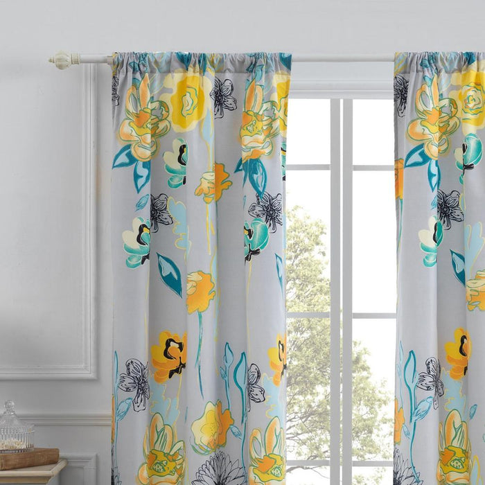 Greenland Home Fashion Watercolor Dream Curtains - Gray 42x84"