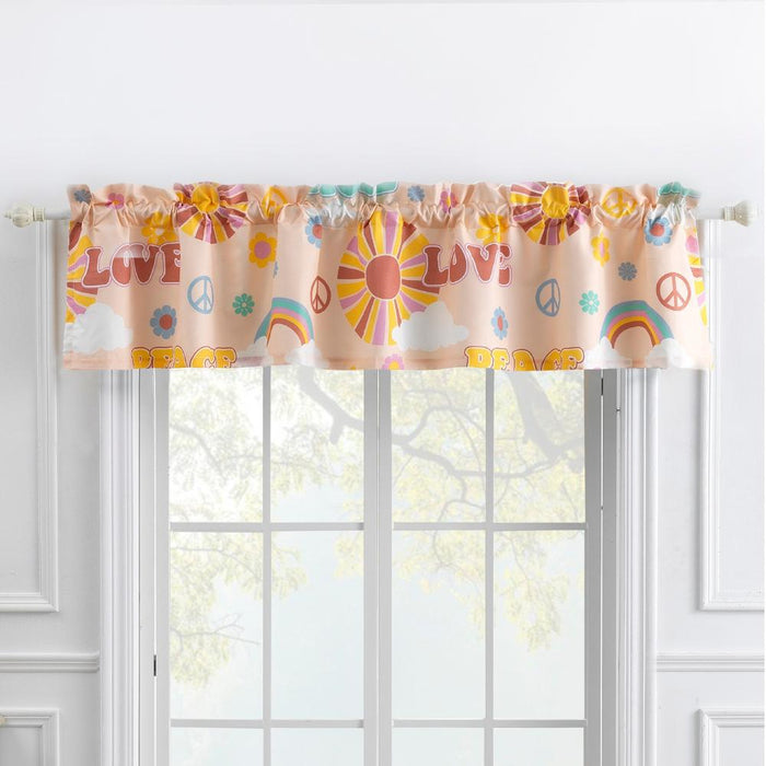 Greenland Home Fashion Cassidy Rod Pocket Living Room for Small Windows Valance - Peach 84x16"