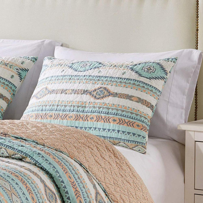 Greenland Home Fashions Barefoot Bungalow Phoenix Pillow Sham - Turquoise