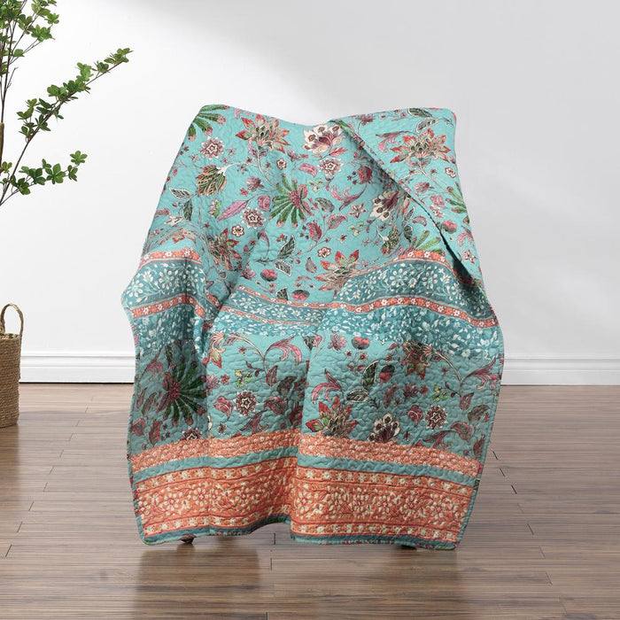 Barefoot Bungalow Audrey Accessory Throw - Turquoise 50x60