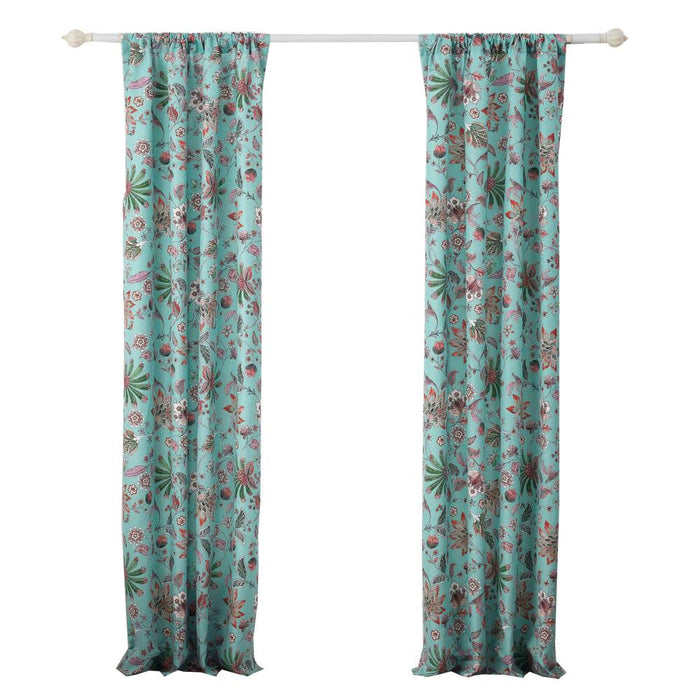 Greenland Home Fashions Barefoot Bungalow Audrey Window Panel Pair - 42x84", Turquoise