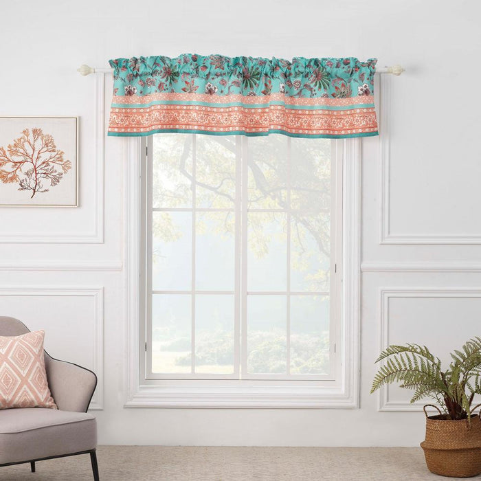 Greenland Home Fashions Barefoot Bungalow Audrey Window Valance - 84x16", Turquoise