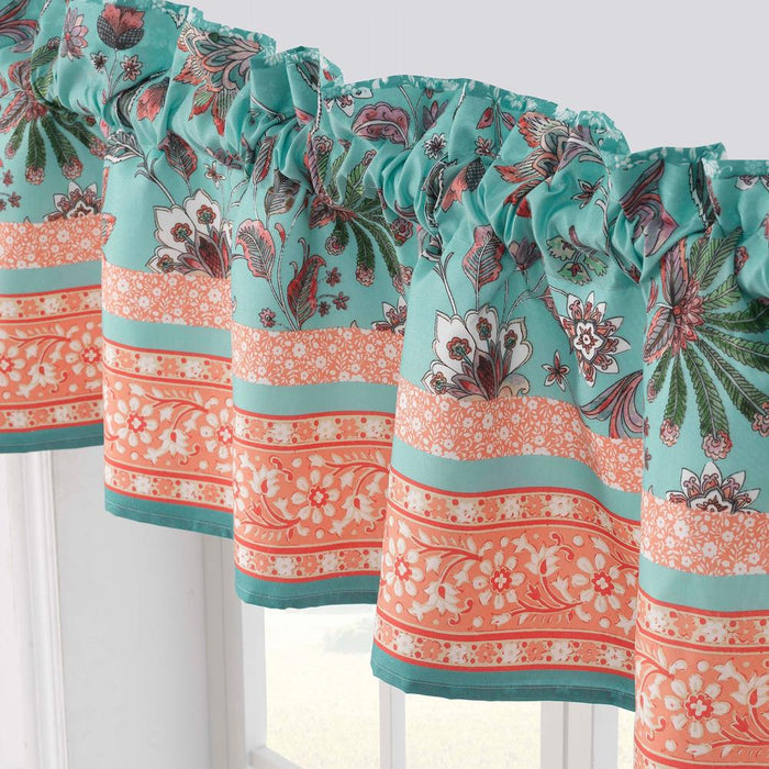 Greenland Home Fashions Barefoot Bungalow Audrey Window Valance - 84x16", Turquoise