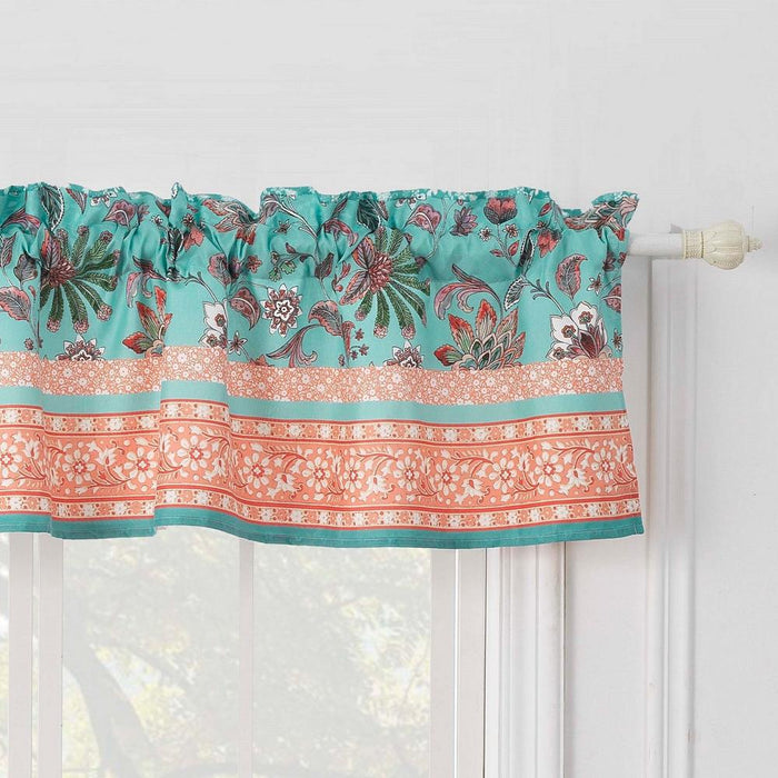 Greenland Home Fashions Barefoot Bungalow Audrey Window Valance - 84x16", Turquoise