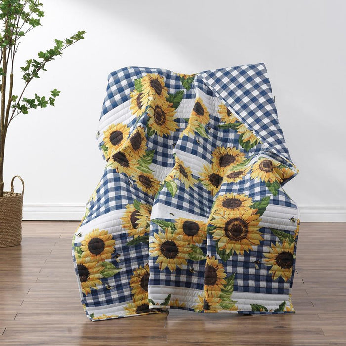 Barefoot Bungalow Sunflower Accessory Throw - Gold 50x60