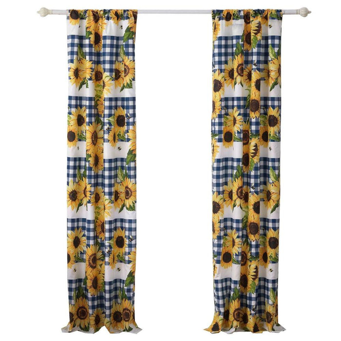 Greenland Home Fashions Barefoot Bungalow Sunflower Window Panel Pair - 42x84", Gold