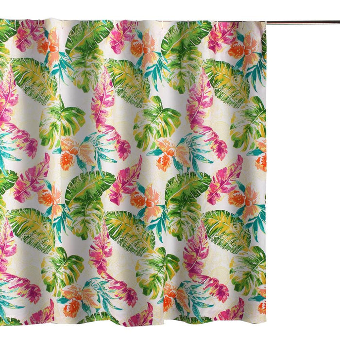 Greenland Home Fashions Tropics Bath Shower Curtain - Coral 72x72
