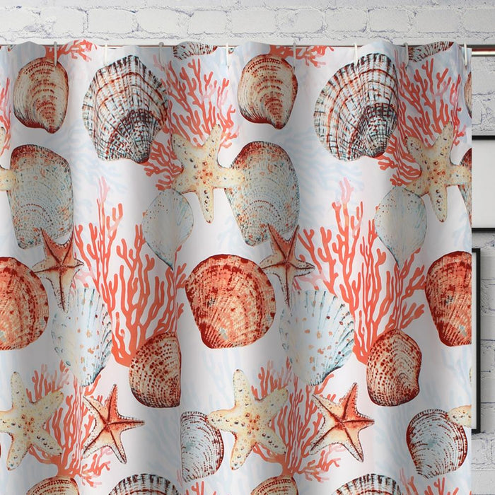 Greenland Home Fashions Beach Days Bath Shower Curtain - Coral 72x72