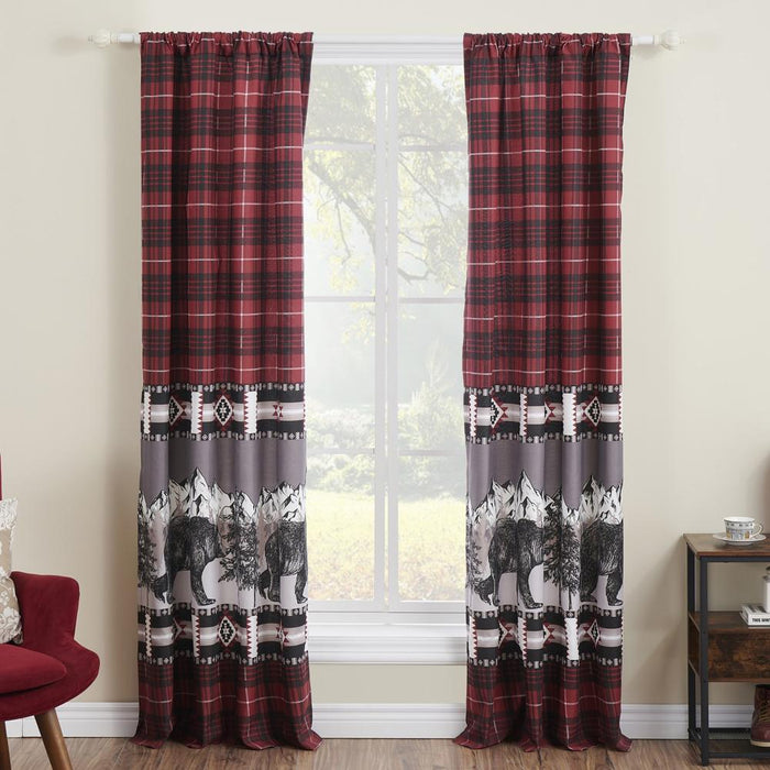 Greenland Home Fashions Timberline Curtain Panel Set - 84x84", Red