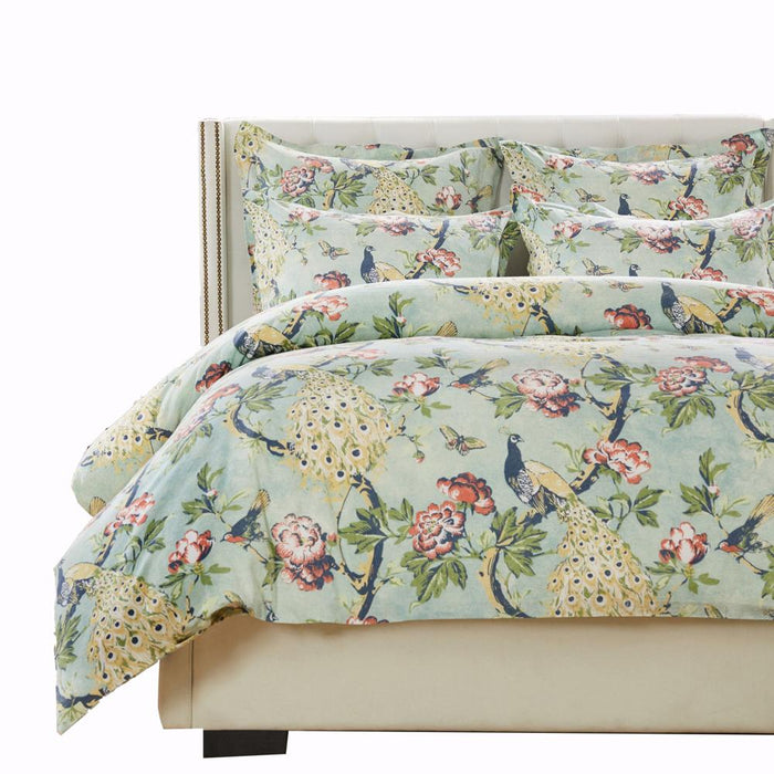 Greenland Home Fashions Pavona Luxurious Comfortable 3 Pieces Duvet Cover Set Jade