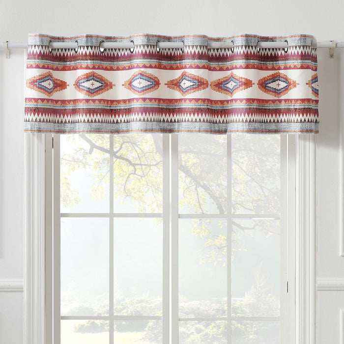 Kiva Western Boho Grommet Window Valance 84" x 16" by Greenland Home Fashion