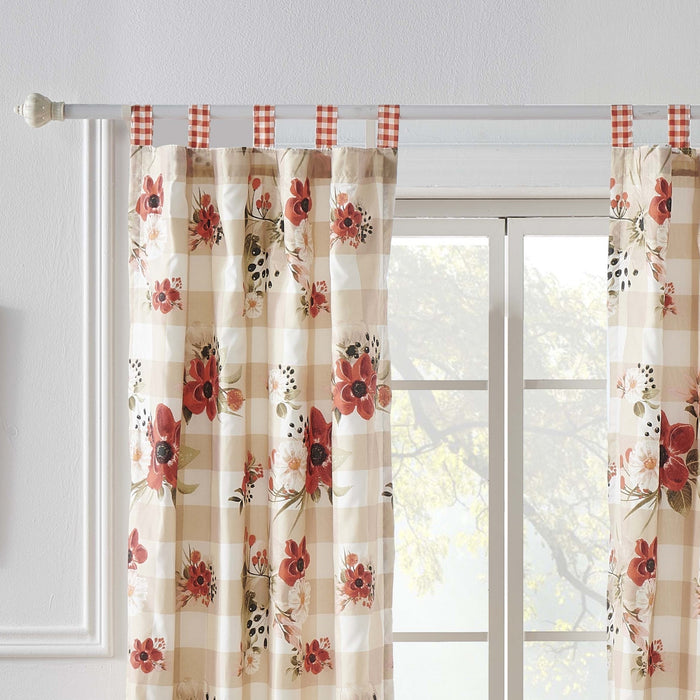 Wheatly Farmhouse Gingham Blackout Curtain Panels Pair 48" x 84" Greenland Home Fashion