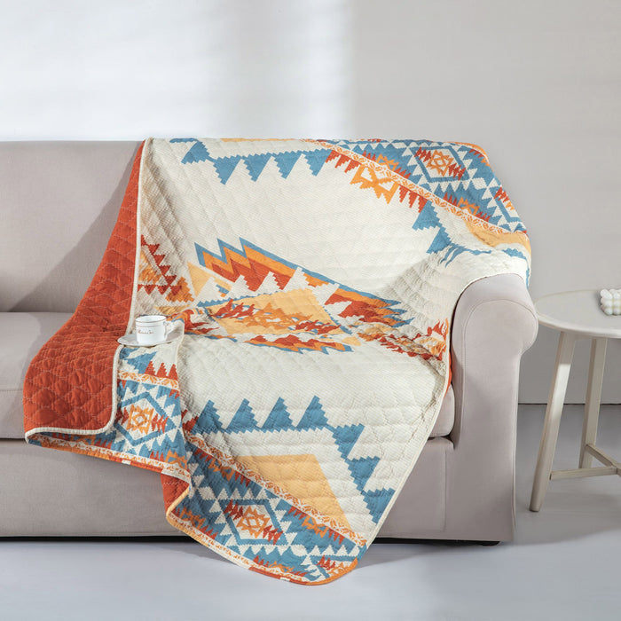 Greenland Home Horizon Southwestern Modern Style Boho Quilted Throw Blanket 50x60 inch